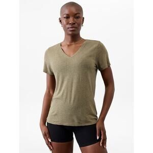 Athleta‎ Green V-Neck T-Shirt -Size MP